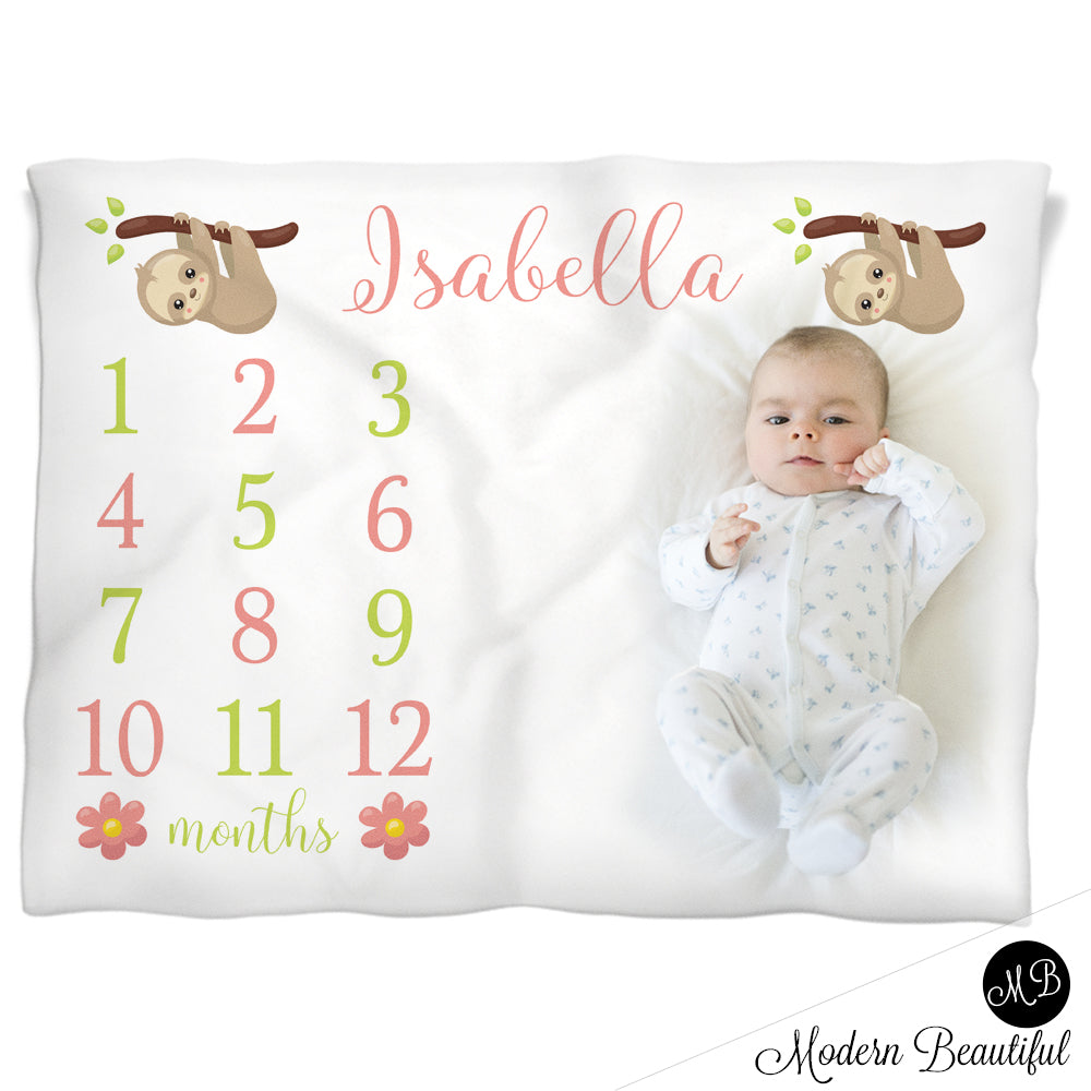 baby girl sloth blanket