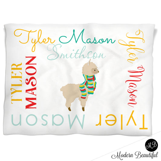 baby boy llama blanket