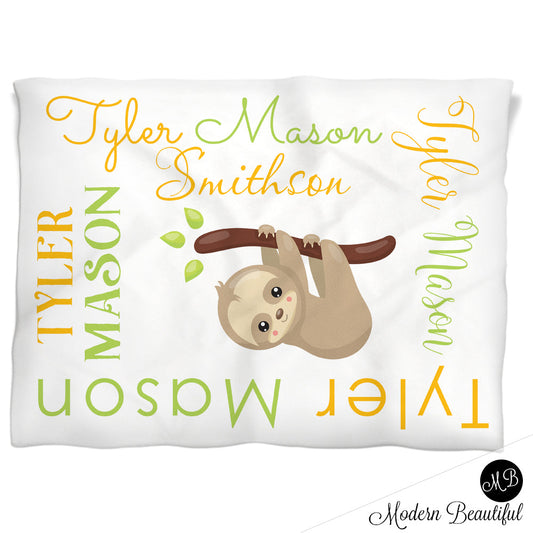 baby boy sloth blanket