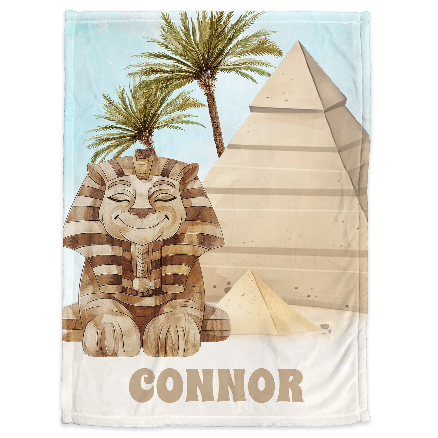 Personalized Egypt baby name blanket | Pyramid and Sphinx