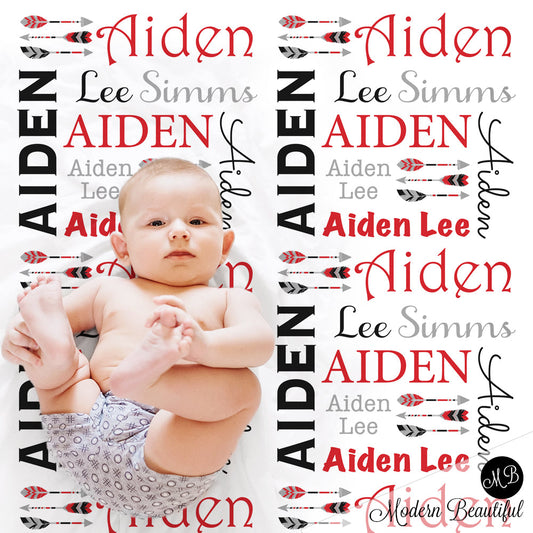 arrow boy baby name blanket