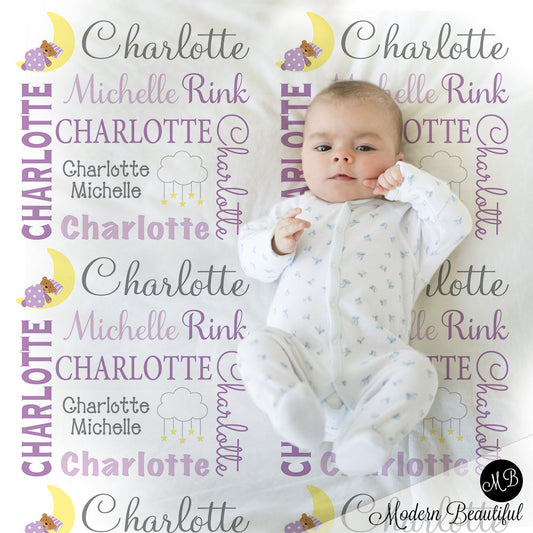 teddy bear baby girl blanket