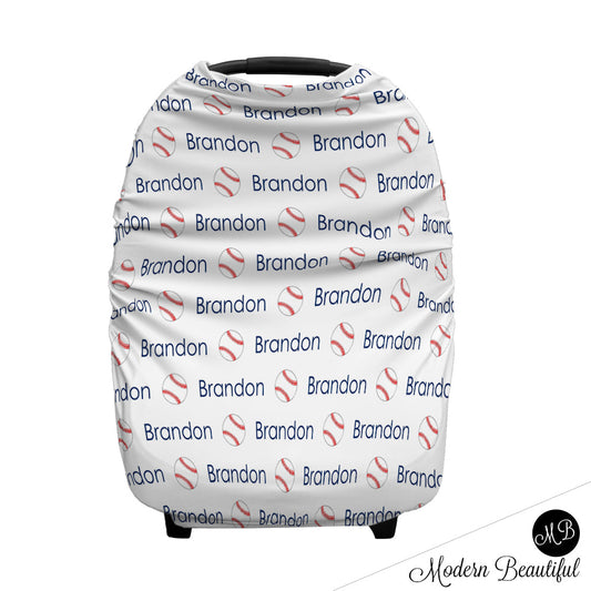 Baseball Car Seat Canopy Cover
