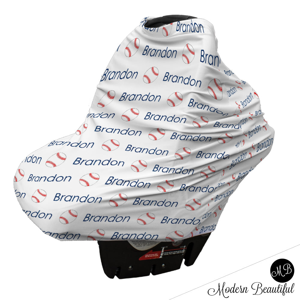 Baseball Car Seat Canopy Cover