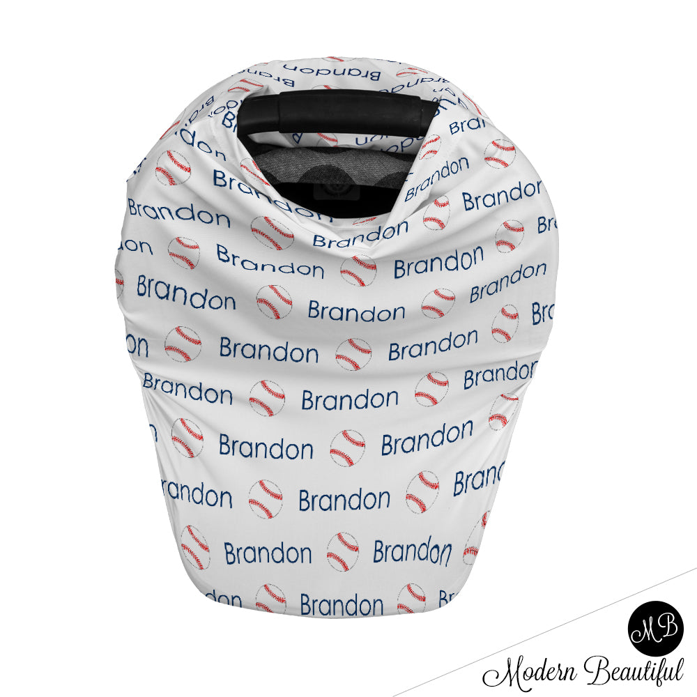 Baseball Car Seat Canopy Cover