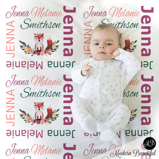 fox baby girl name blanket