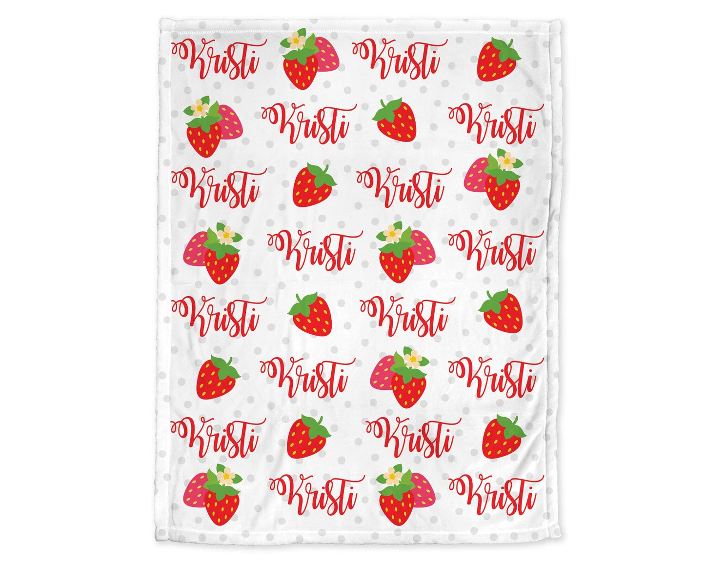Personalized Strawberry Baby Name Blanket