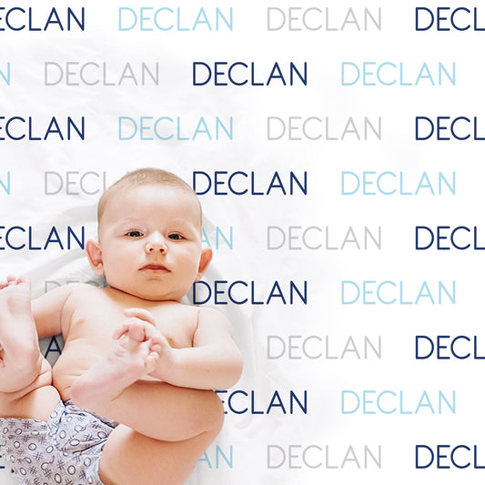 Personalized Baby Name Blanket Blue