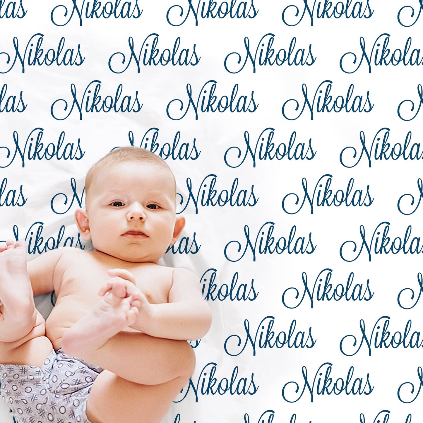 Personalized Baby Name Blanket Blue