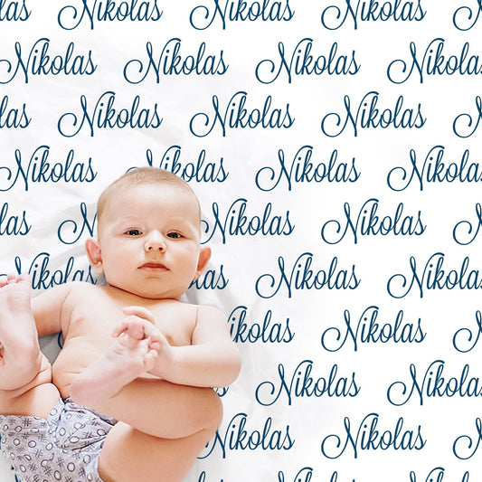 Personalized name blanket for baby boy