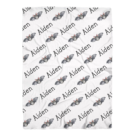 Personalized Jersey Halloween Bats Boy or Girls Swaddle Baby Name Blanket