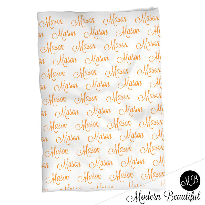 Personalized Baby Name Blanket Boy Yellow