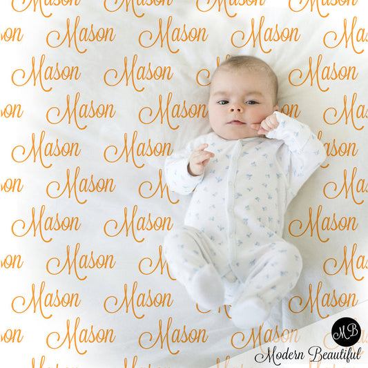 Personalized Baby Name Blanket Boy Yellow