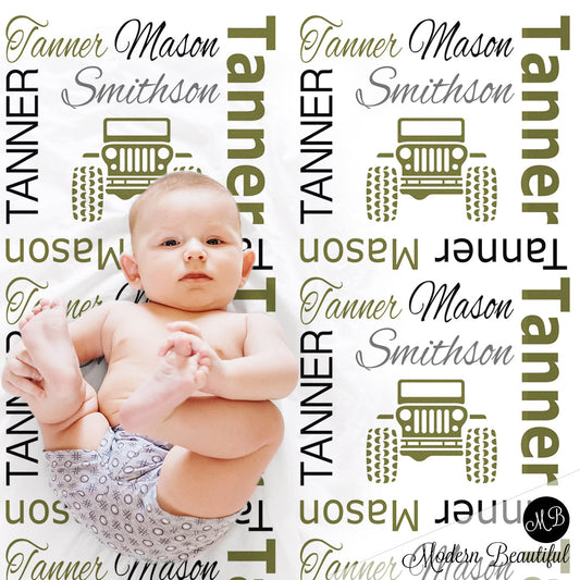 jeep 4x4 baby blanket