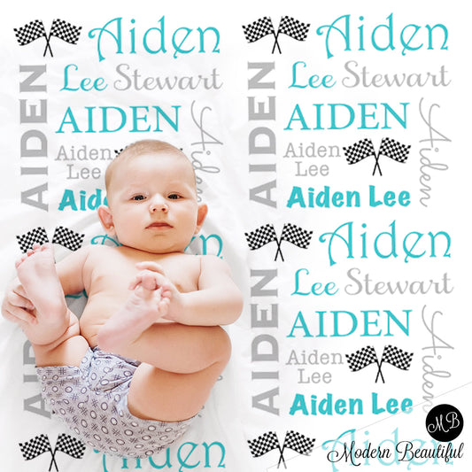 drag racing baby blanket