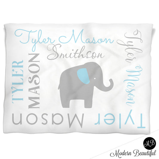 baby boy elephant baby name blanket