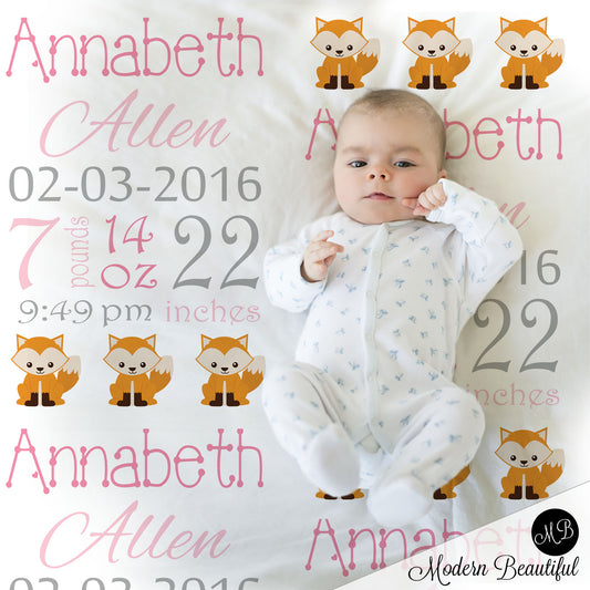 fox baby girl name blanket