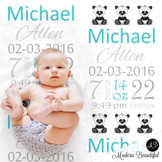 panda bear baby blanket