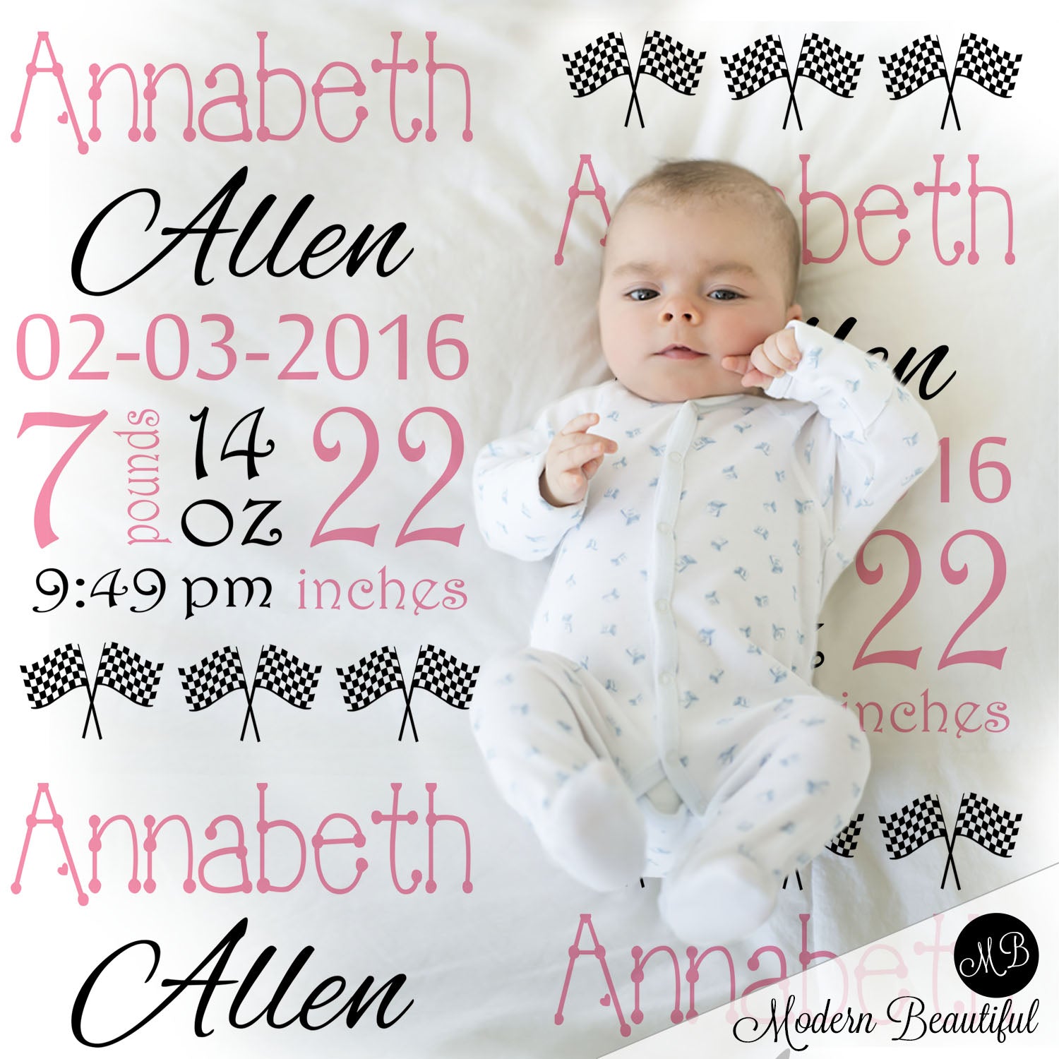 racing baby blanket