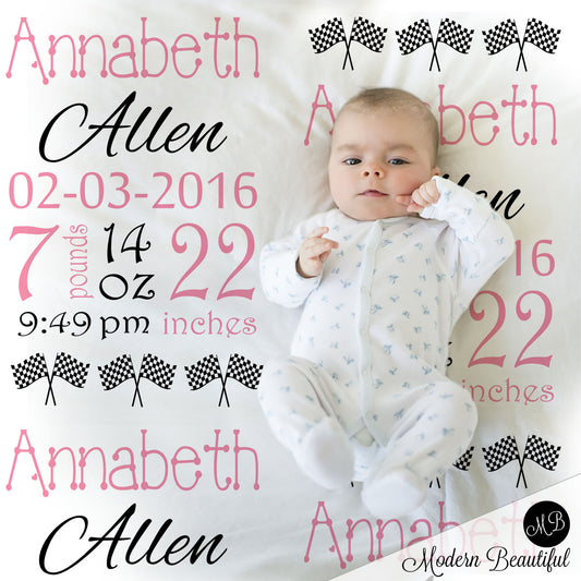 racing baby blanket
