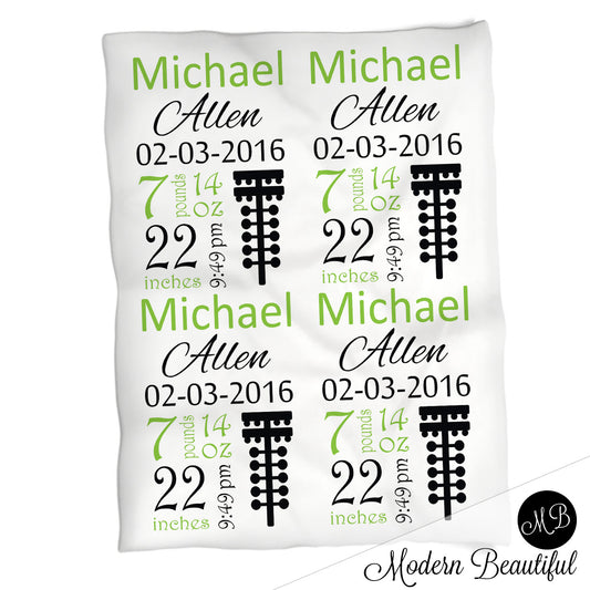 Racing Baby Stats Blanket Boy