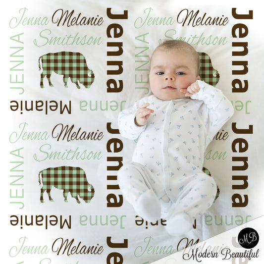 Buffalo baby girl name blanket