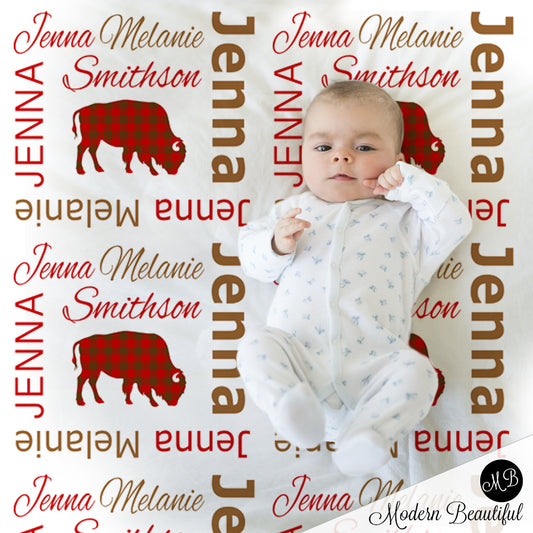 baby girl buffalo blanket