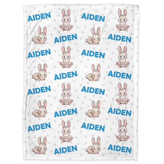 Personalized Easter Baby Name Blanket Boy