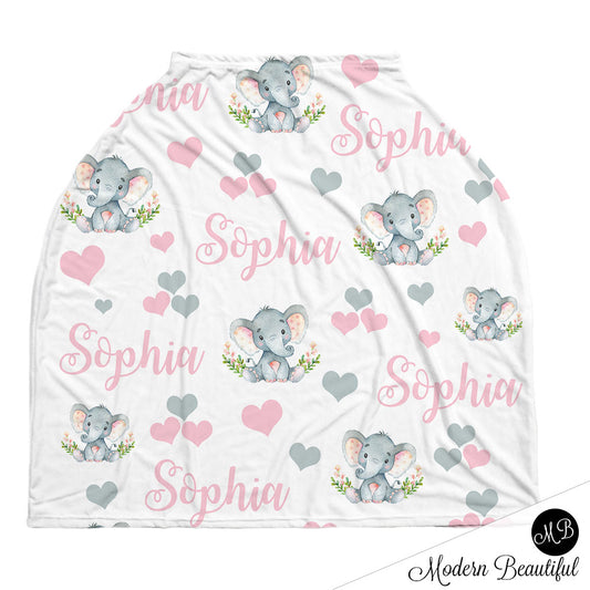 Elephant Car Seat Canopy Cover Girl