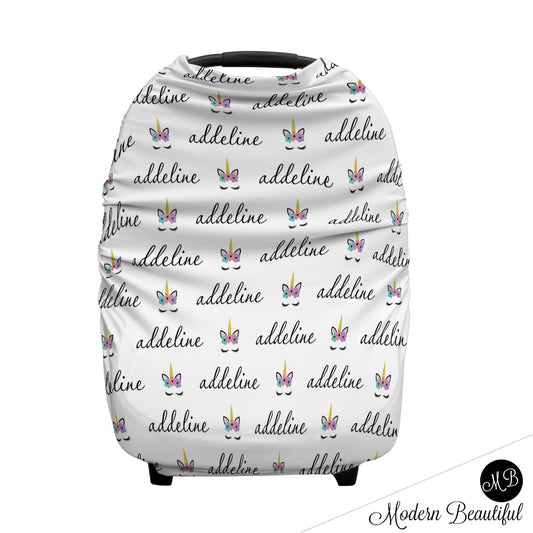 Unicorn lashes Car Seat Canopy Cover