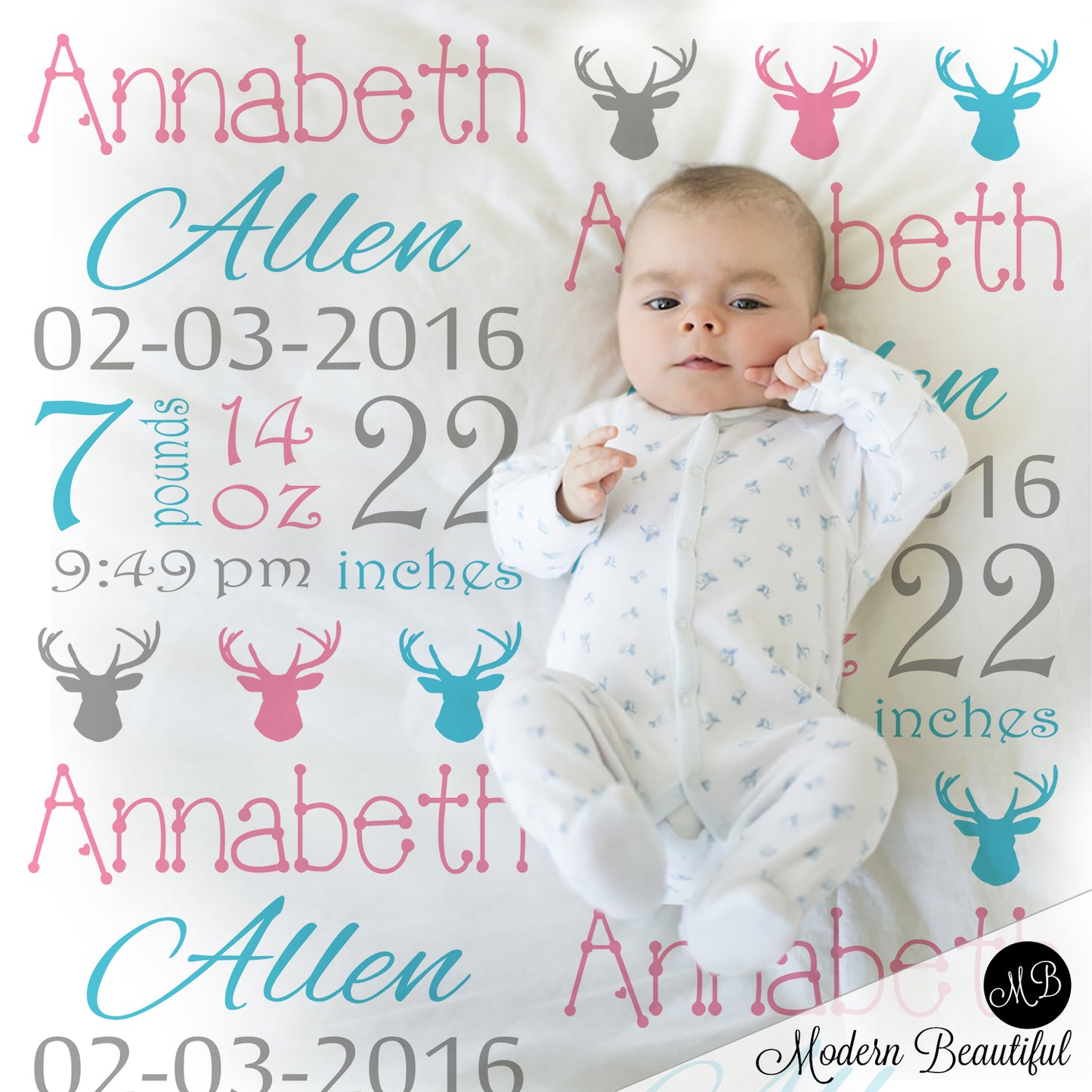 deer antler baby blanket