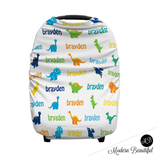Dinosaur Car Seat Canopy Cover