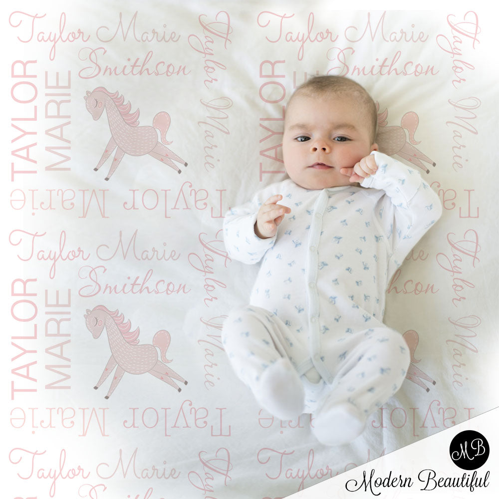 horse baby girl blanket