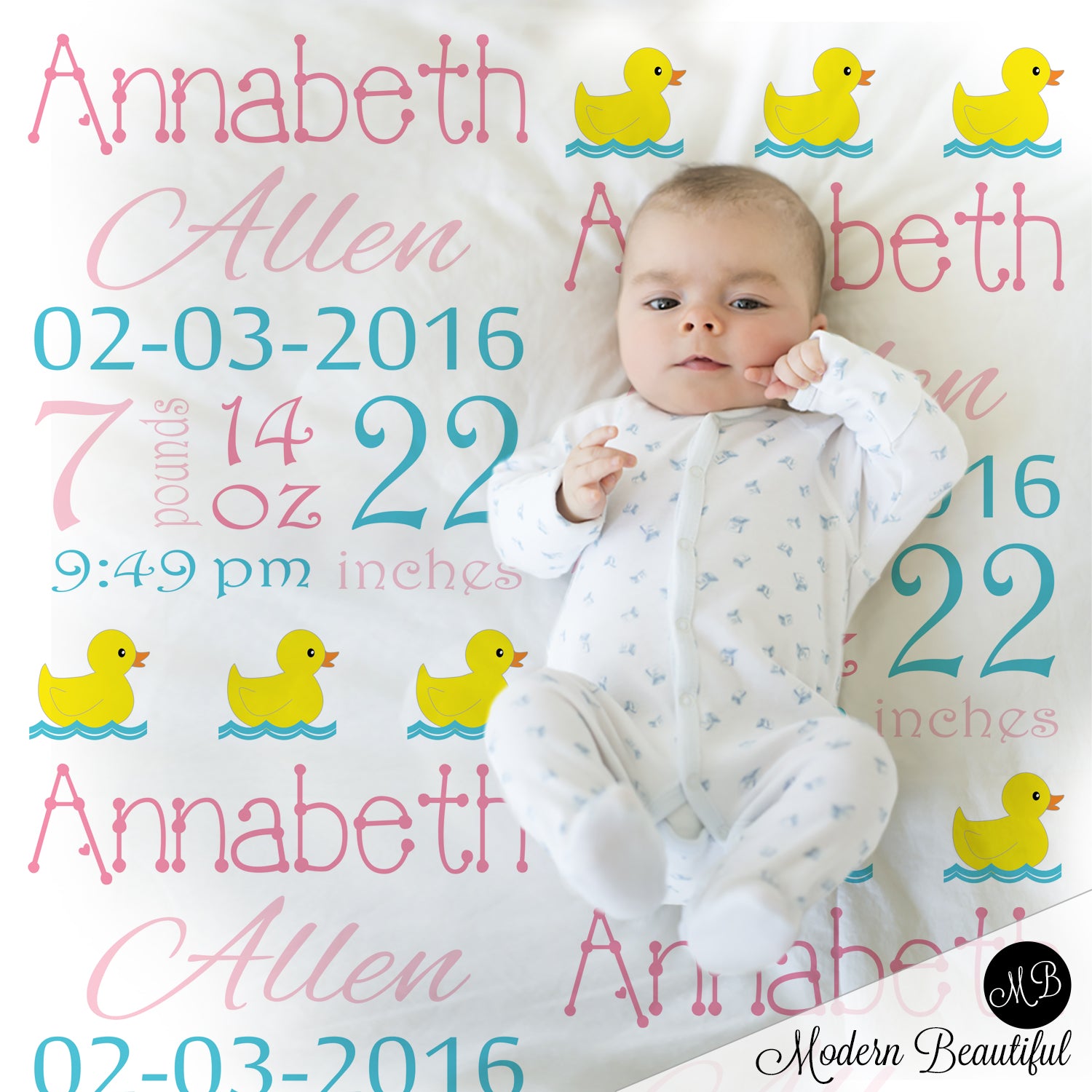 rubber ducky baby blanket