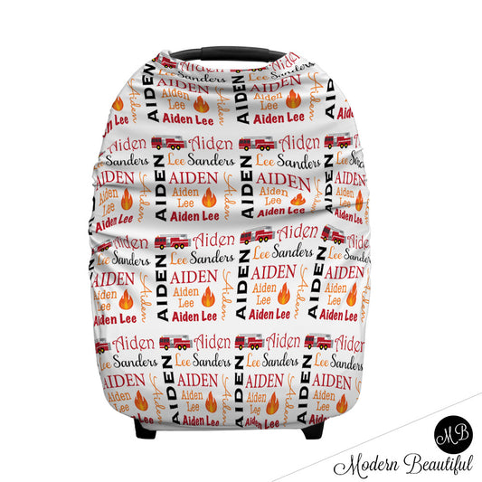 Firetruck Car Seat Canopy Cover