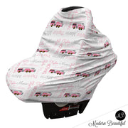 Pink Firetruck Carseat Cover 4-in-1
