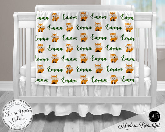 fox baby boy name blanket