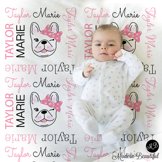 french bulldog baby blanket