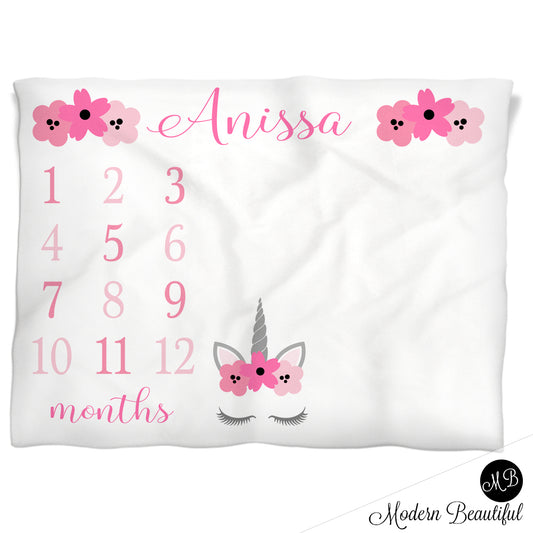 Milestone Baby Blanket Personalized Baby Growth Photo Blanket