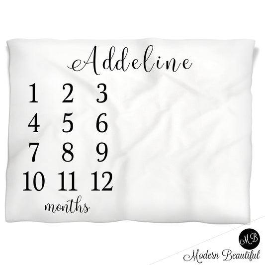 Milestone Baby Blanket Personalized Baby Growth Photo Blanket