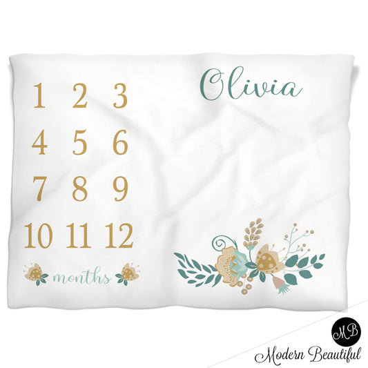 Baby girl floral baby blanket