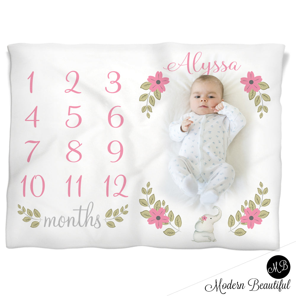 Baby girl floral baby blanket