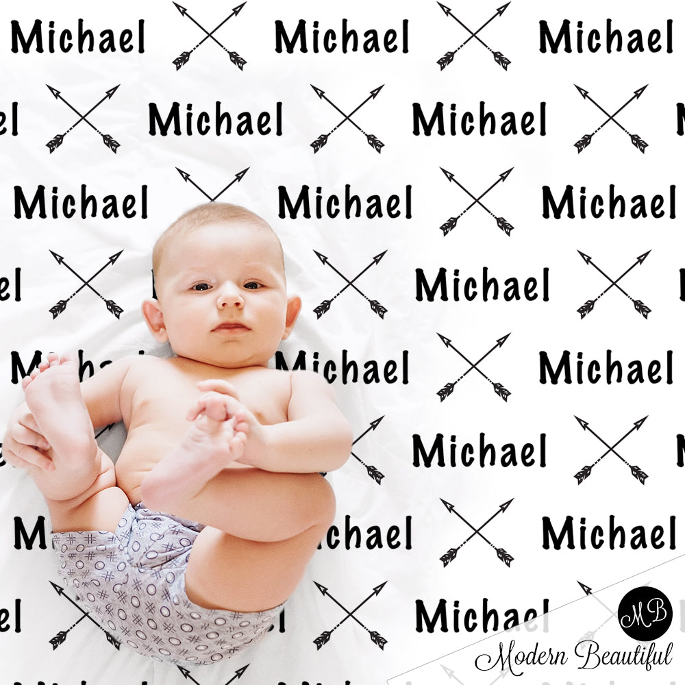 arrow boy baby name blanket