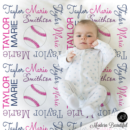 softball baby blanket