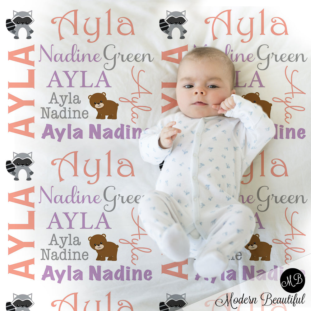 woodland baby girl blanket