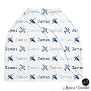 Airplane baby boy or girl car seat canopy cover, airplane baby gift, blue and gray custom infant car seat cover, personalized baby name carseat cover, nursing privacy cover (CHOOSE COLORS)