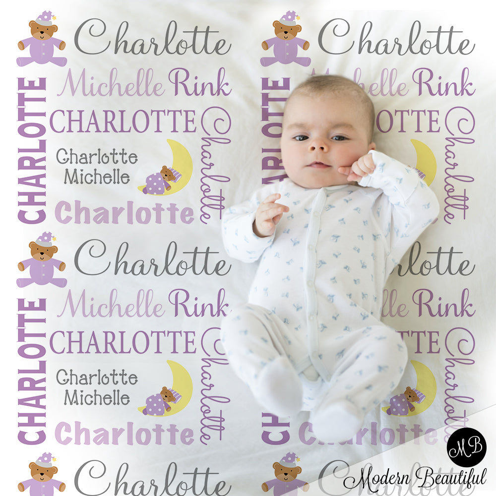teddy bear baby girl blanket