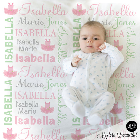tutu ballet baby girl blanket