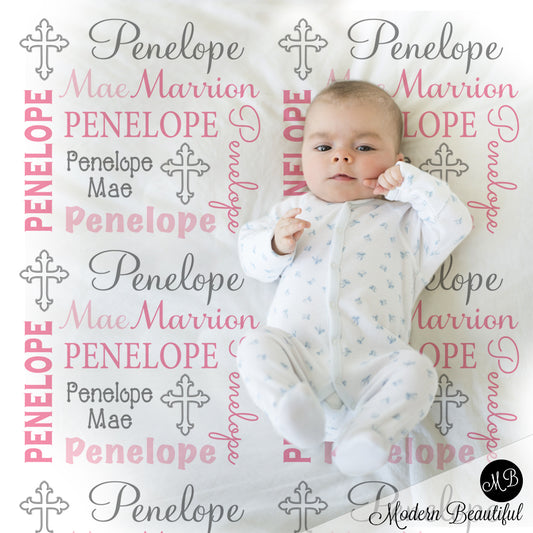 baptism baby girl blanket