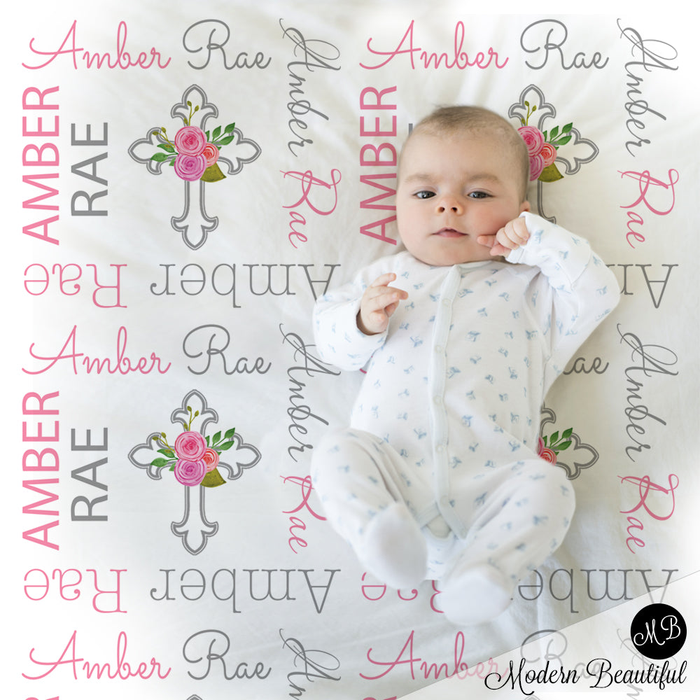 baptism baby girl blanket